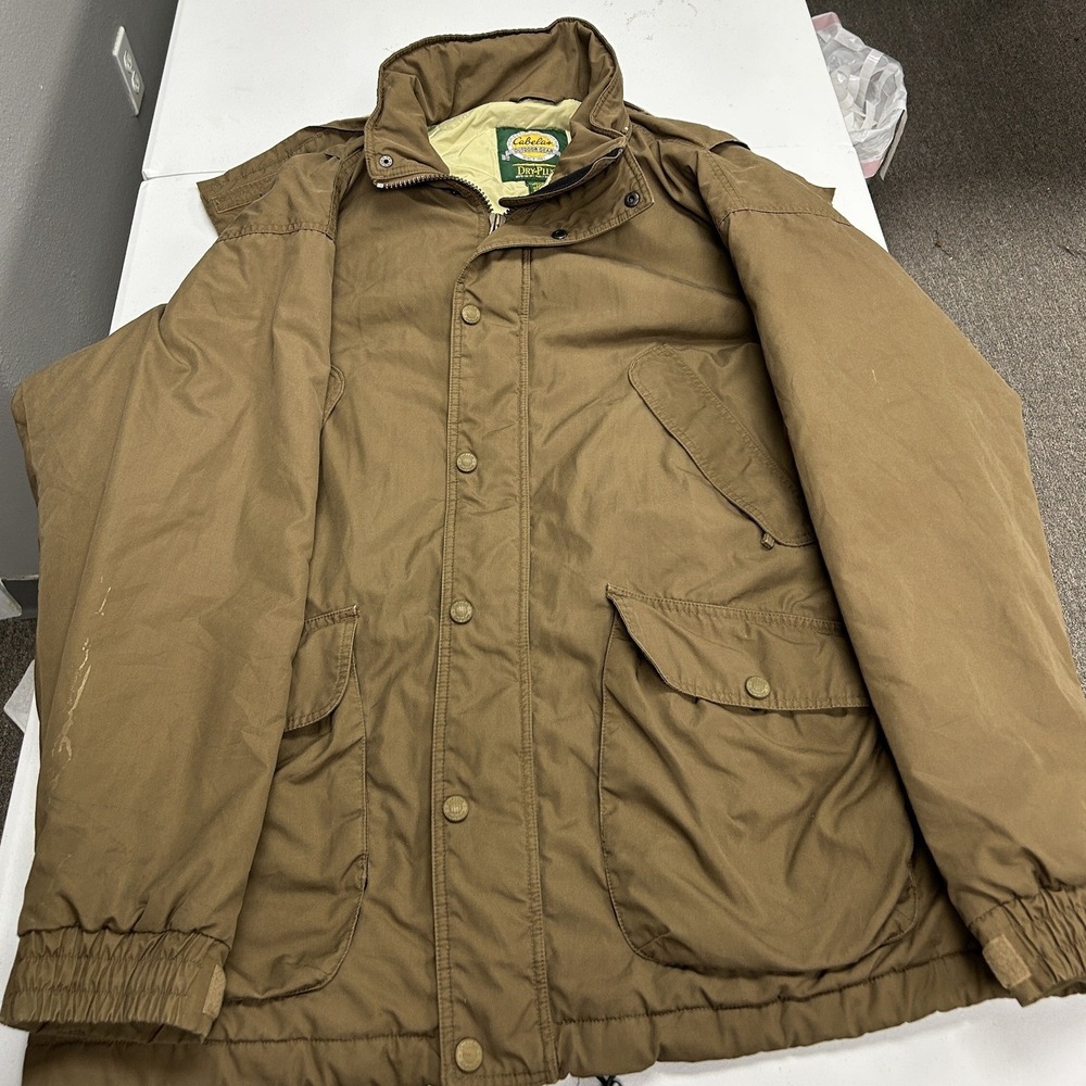Cabelas Dry-Plus Parka Jacket Mens XL Brown Insulated Hooded Utility
